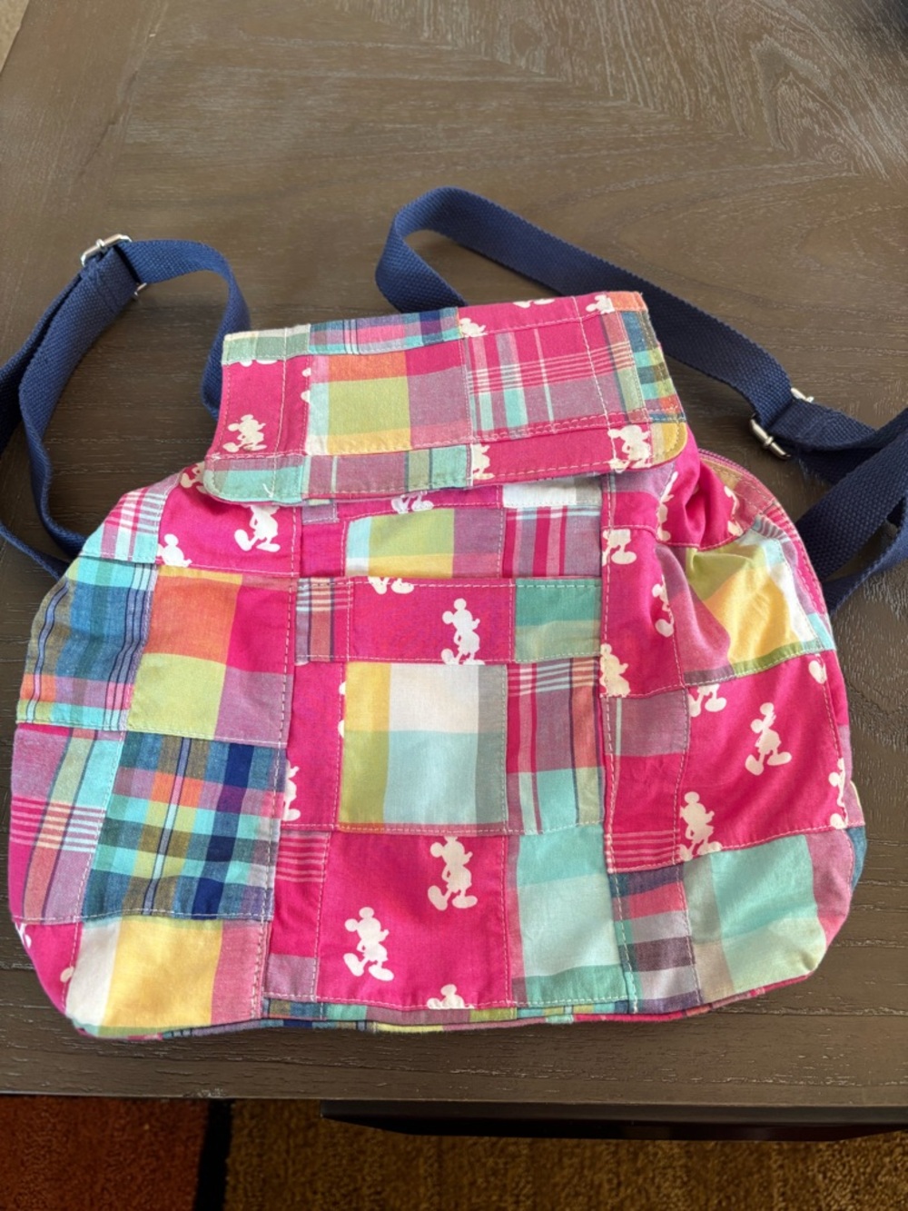 Disney Parks Pink Patchwork Backpack with Playful Print